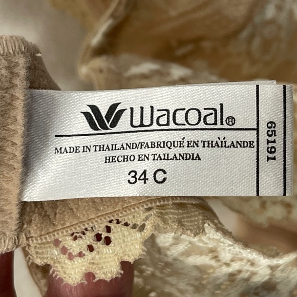 Wacoal Embrace Lace Underwire Bra in Sand Ivory Women’s Size 34C Style 65191 - Picture 4 of 9